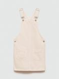 Mango Kids' Margot Pinafore Dress, Light Beige