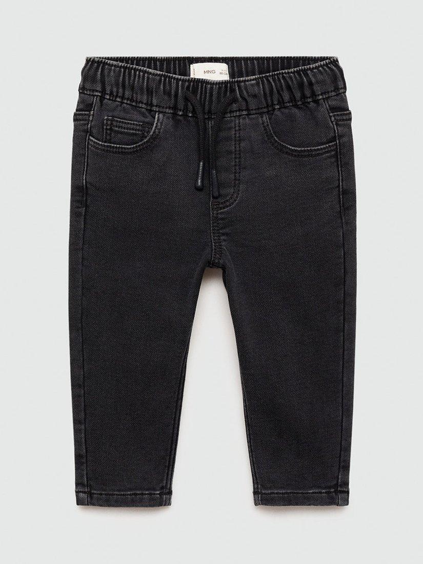 Product image 1 of 4, which shows Mango Kids' Pablo Straight Jeans, Black, 9-12 months