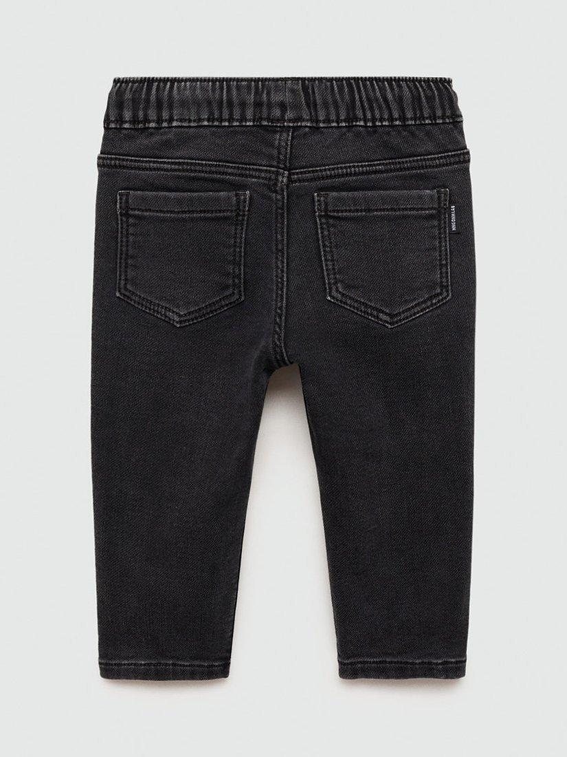 Product image 2 of 4, which shows Mango Kids' Pablo Straight Jeans, Black, 9-12 months