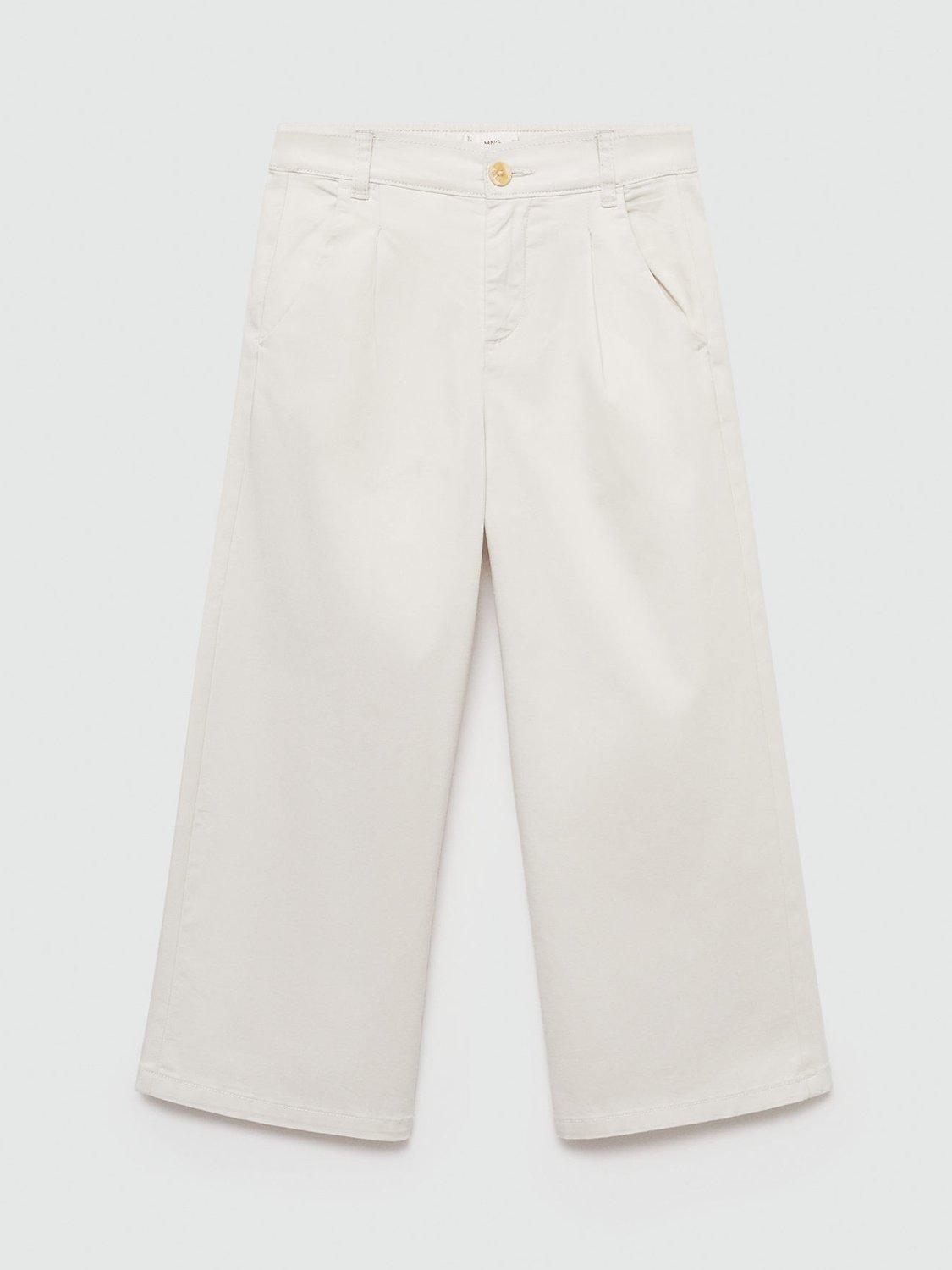 Product image 1 of 4, which shows Mango Kids' Madison Culotte Trousers, Light Beige, 7 years