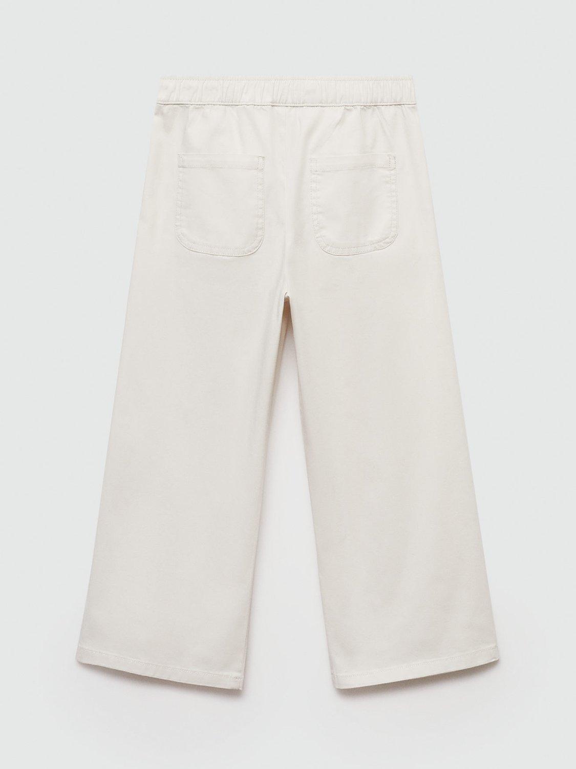 Product image 2 of 4, which shows Mango Kids' Madison Culotte Trousers, Light Beige, 7 years