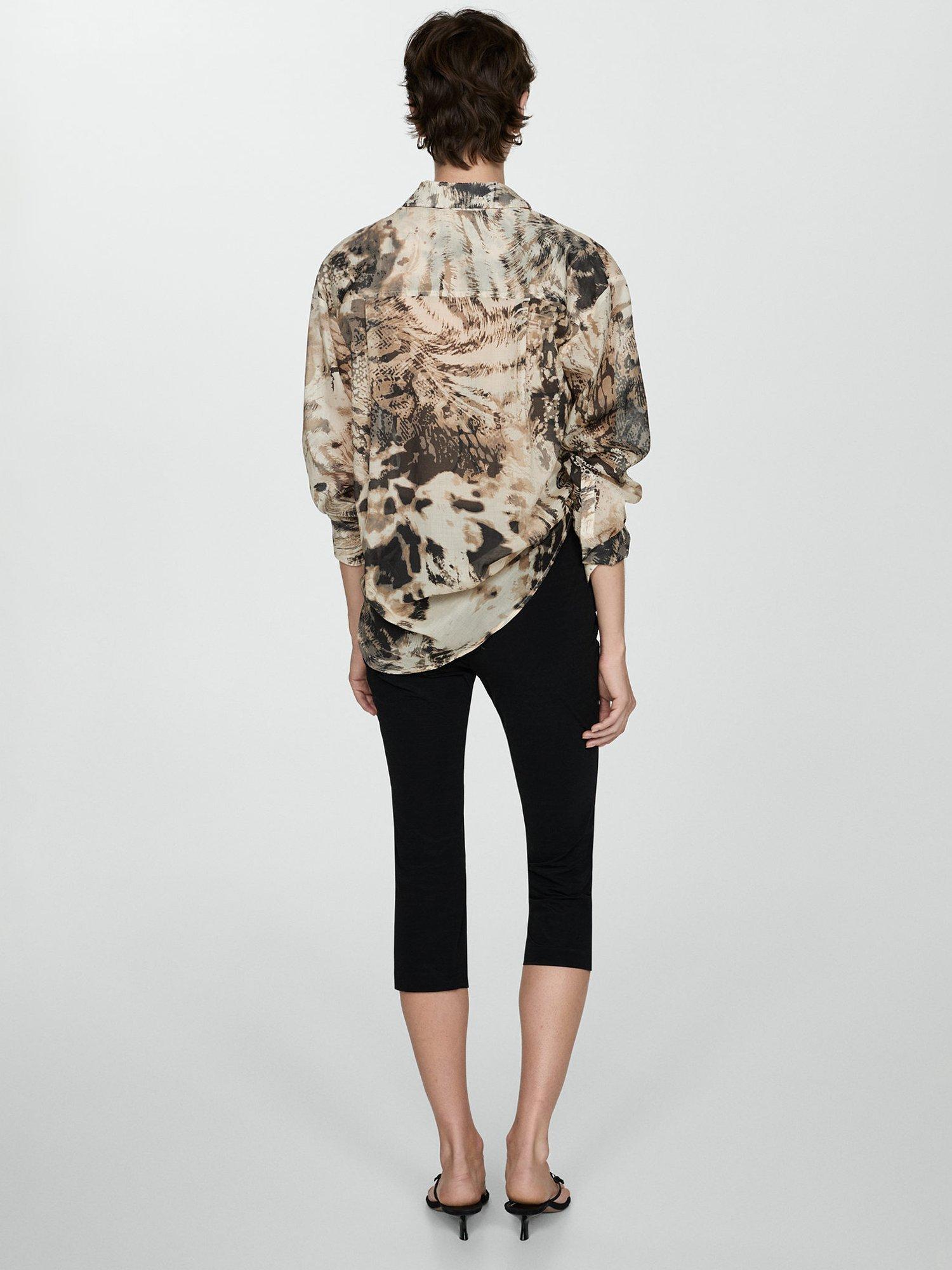 Product image 4 of 8, which shows Mango Misha Semi Sheer Animal Print Shirt, Multi, 10