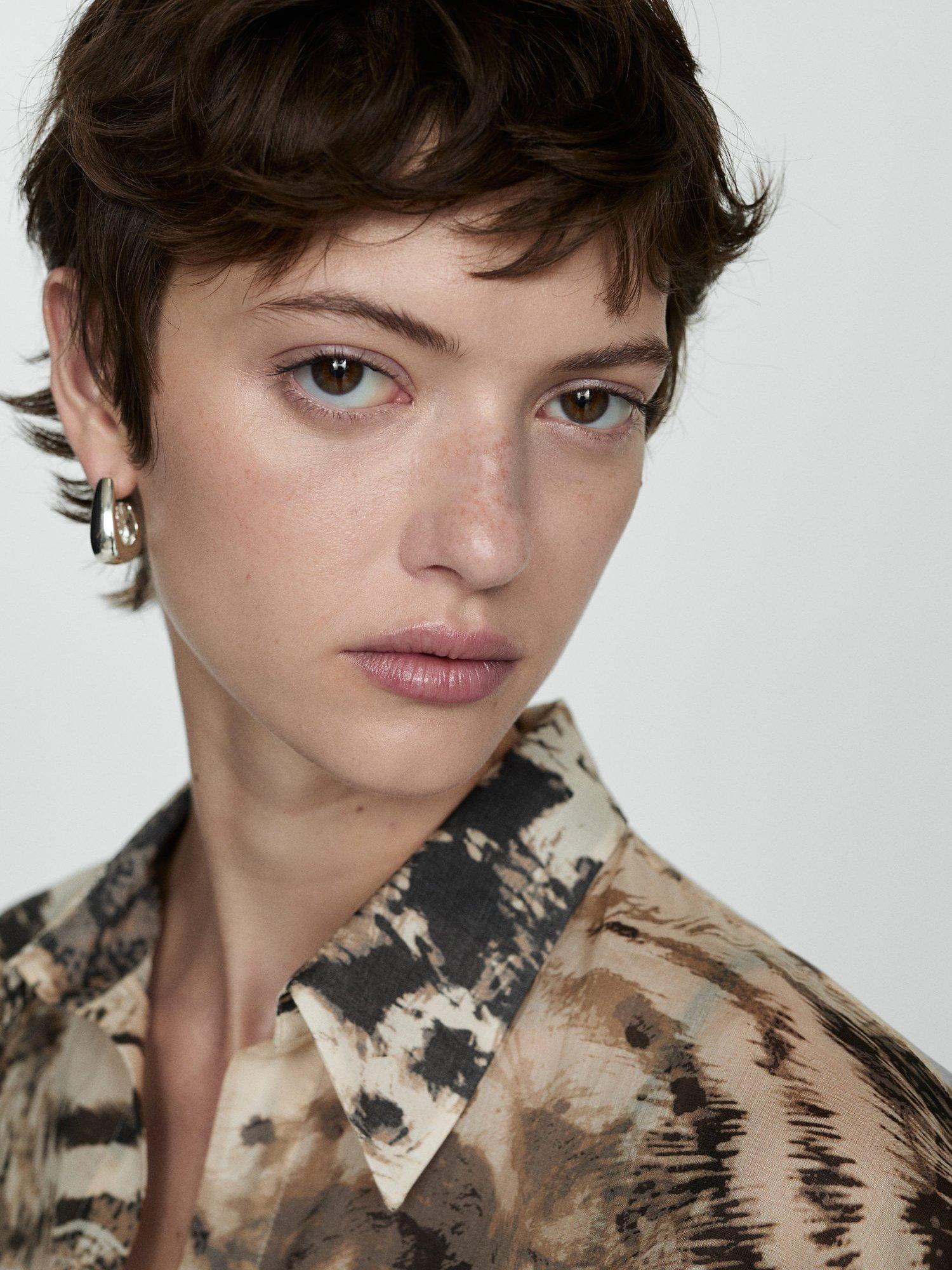Product image 6 of 8, which shows Mango Misha Semi Sheer Animal Print Shirt, Multi, 10