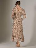 Jolie Moi Puff Sleeve Maxi Dress, Brown/Multi