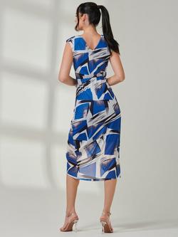 Jolie Moi Ruched Bodycon Dress, Blue/Multi - view 2, Blue/Multi