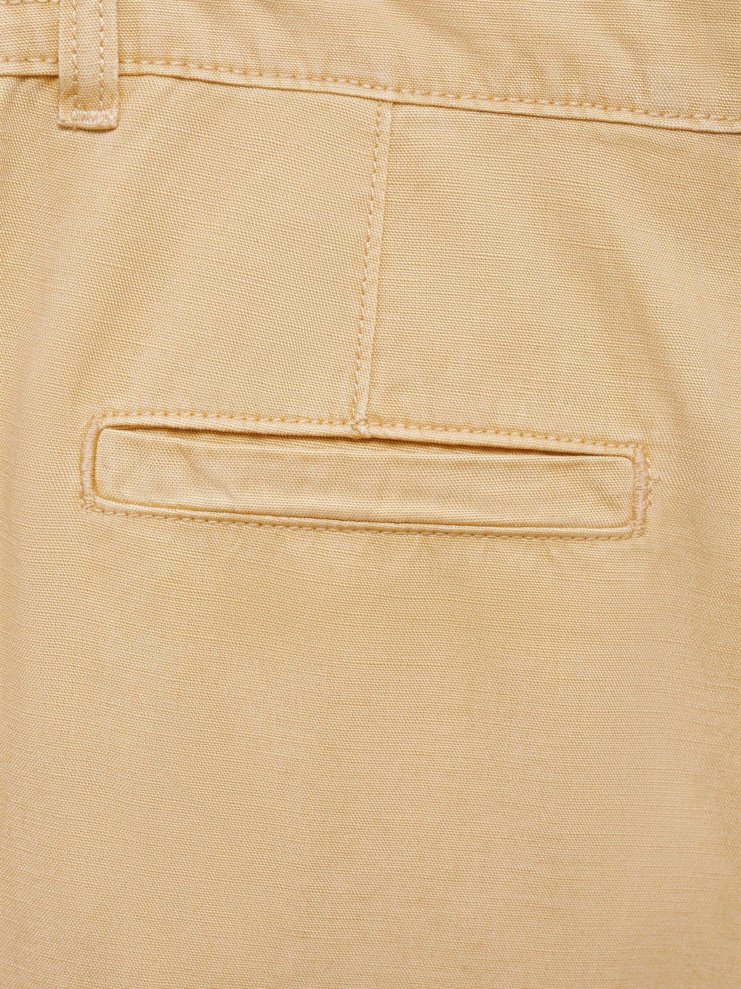 Mango Coral Wide Leg Trousers, Sand, L