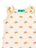 Little Green Radicals Baby Organic Cotton Rainbow Dungarees, Cream