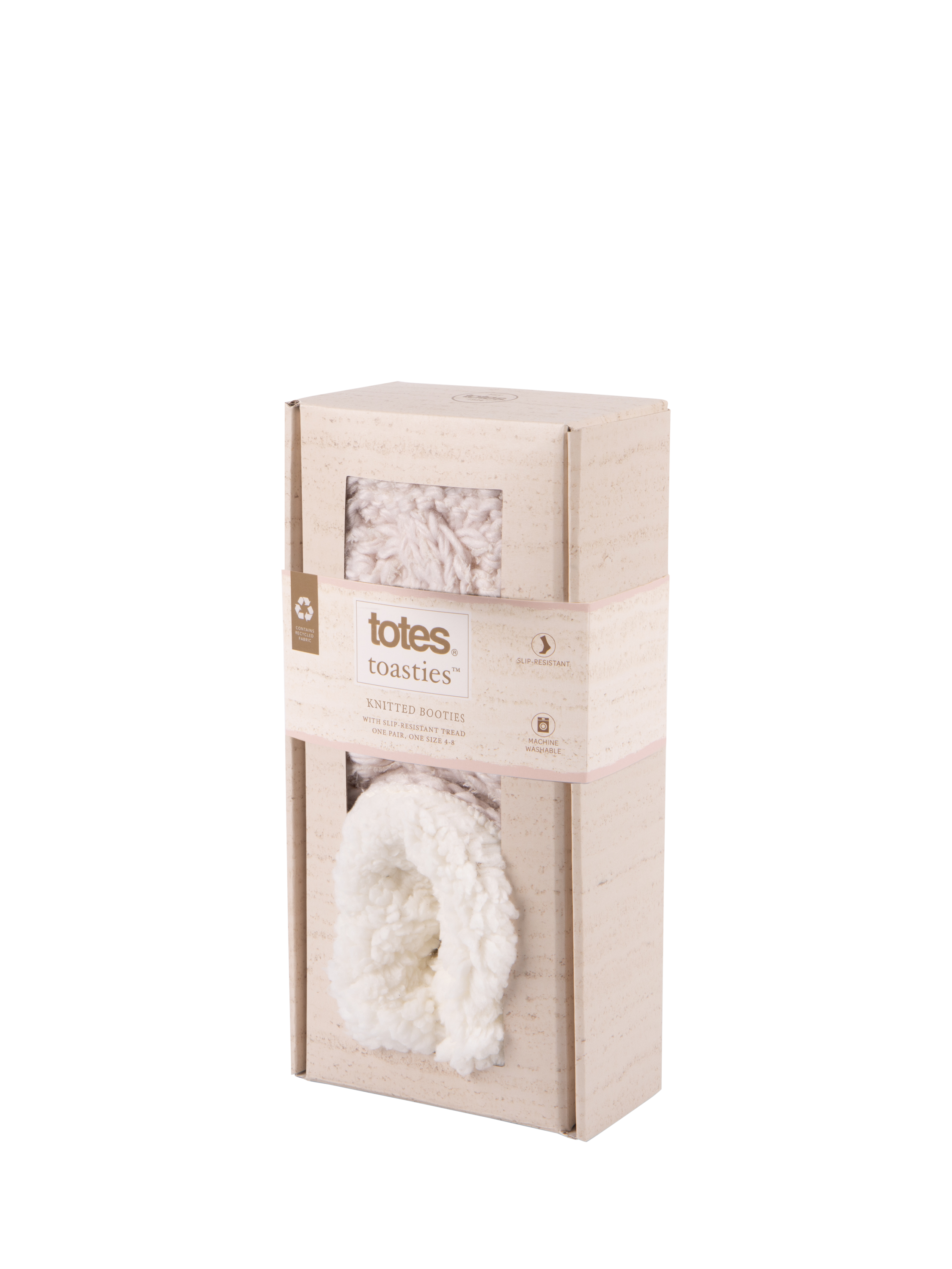 Product image 7 of 8, which shows totes Women's Chunky Knit Booties, Cream