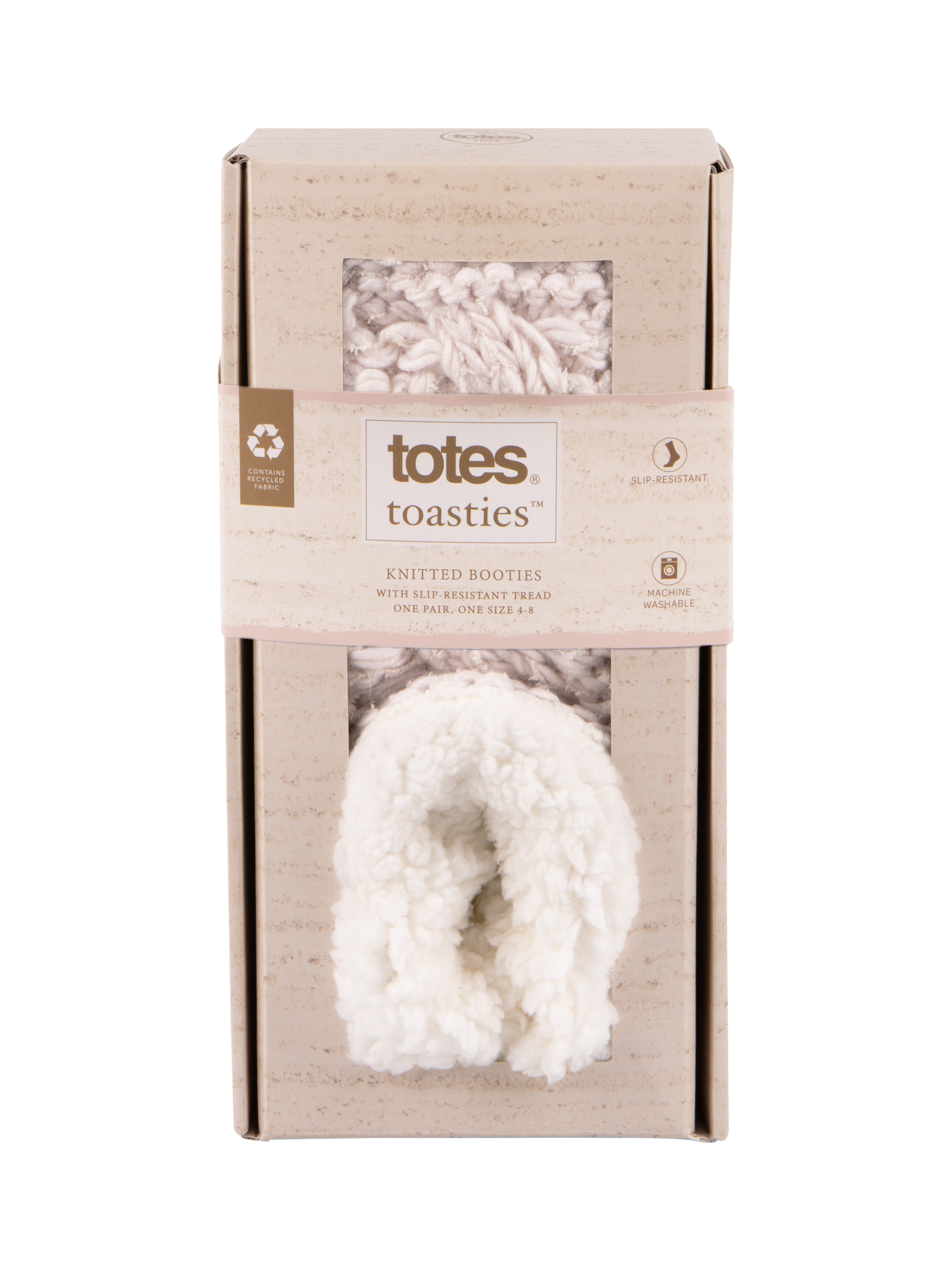Product image 8 of 8, which shows totes Women's Chunky Knit Booties, Cream