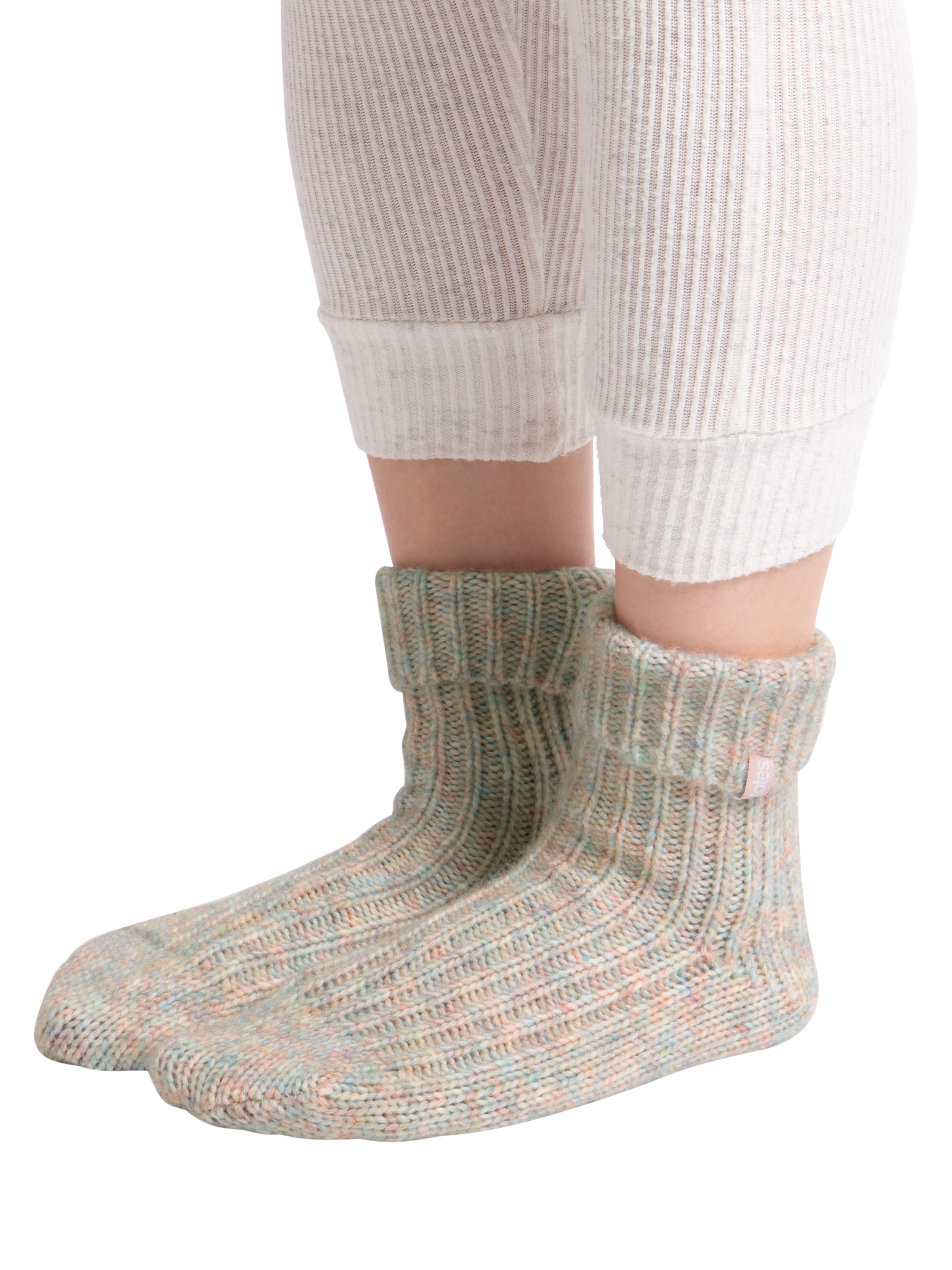 Product image 2 of 5, which shows totes Ladies Chunky Rib Socks, Multi, One Size