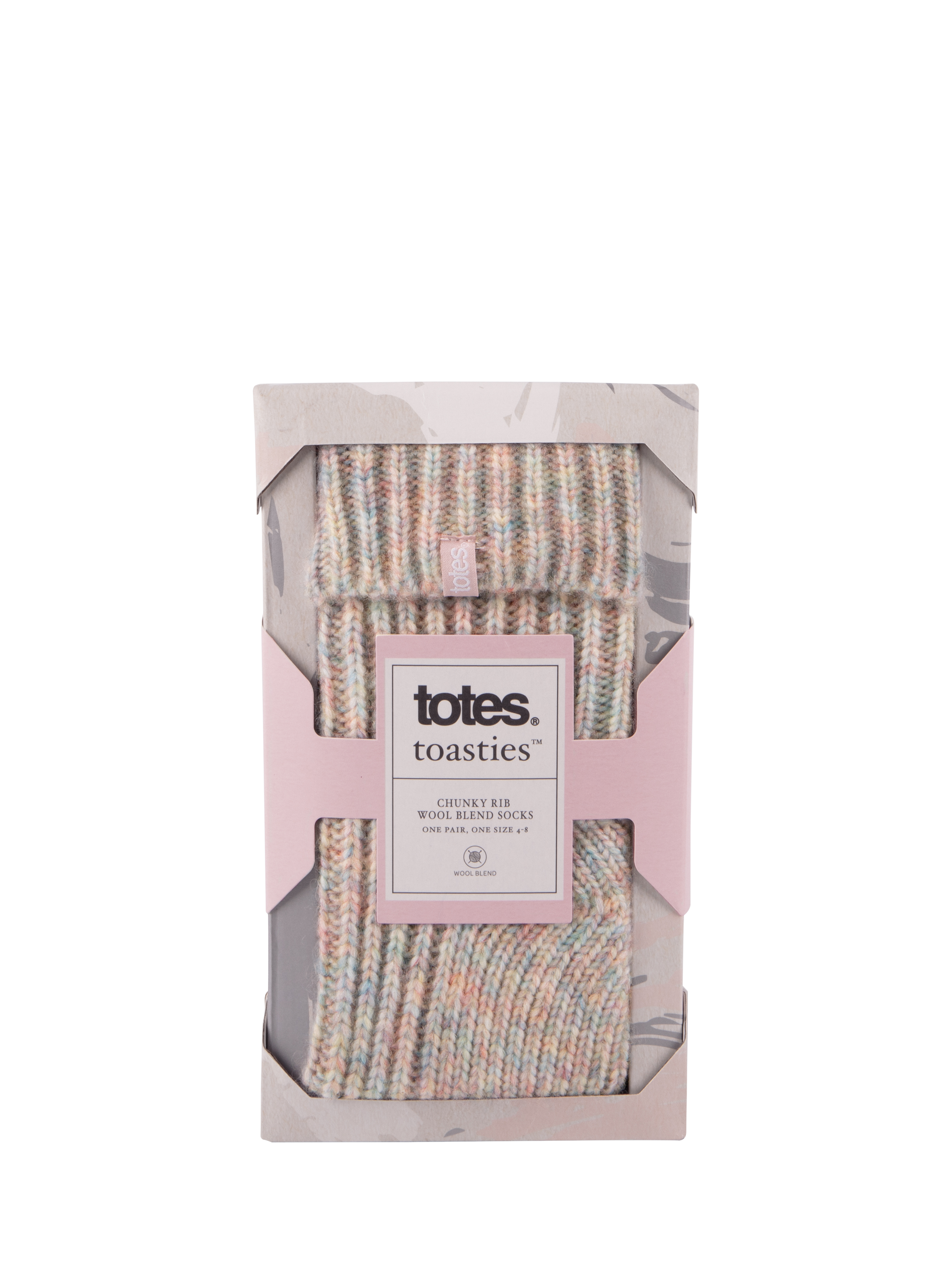 Product image 5 of 5, which shows totes Ladies Chunky Rib Socks, Multi, One Size