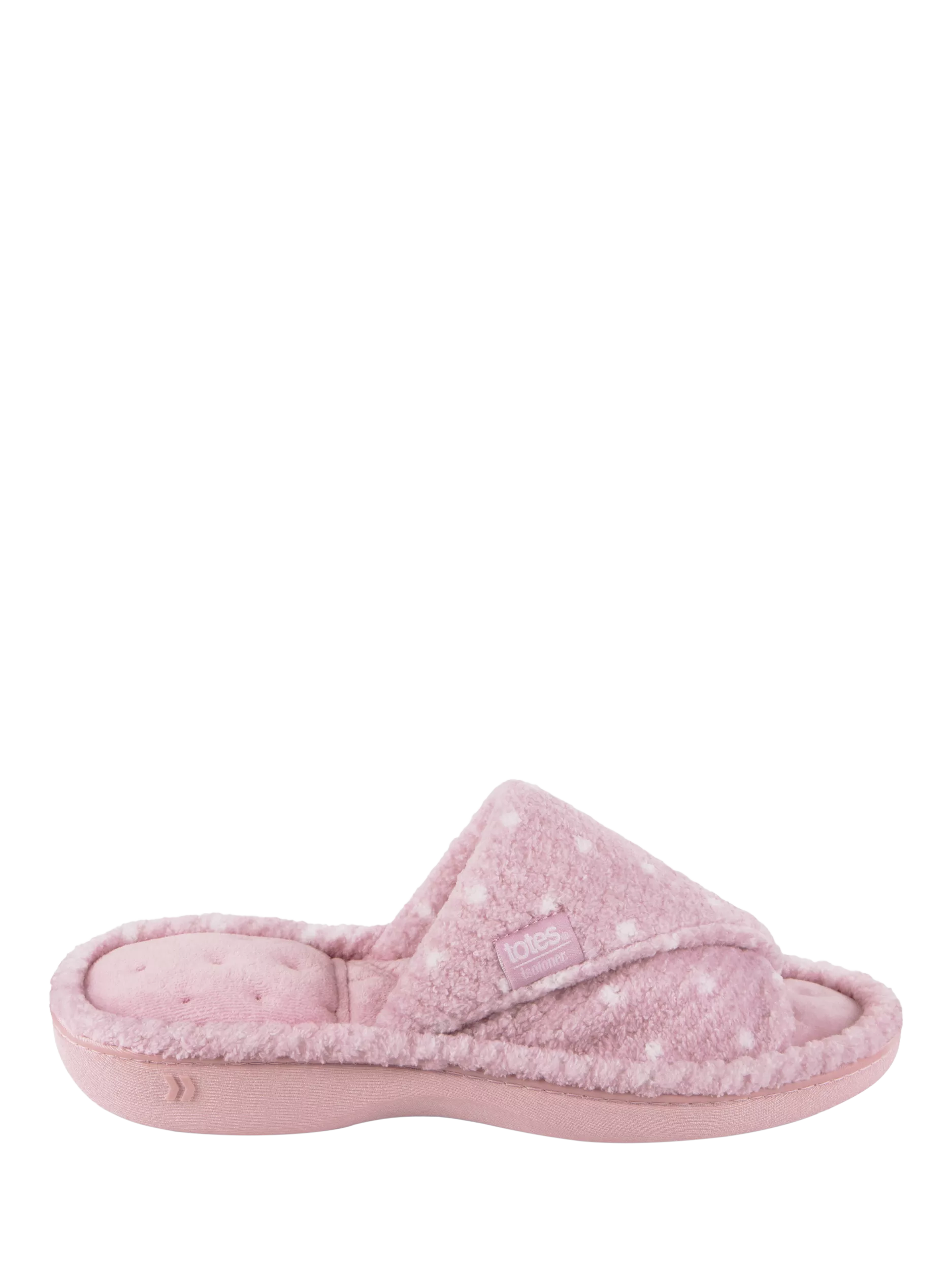 totes Popcorn Turnover Open Toe Slippers, Pink