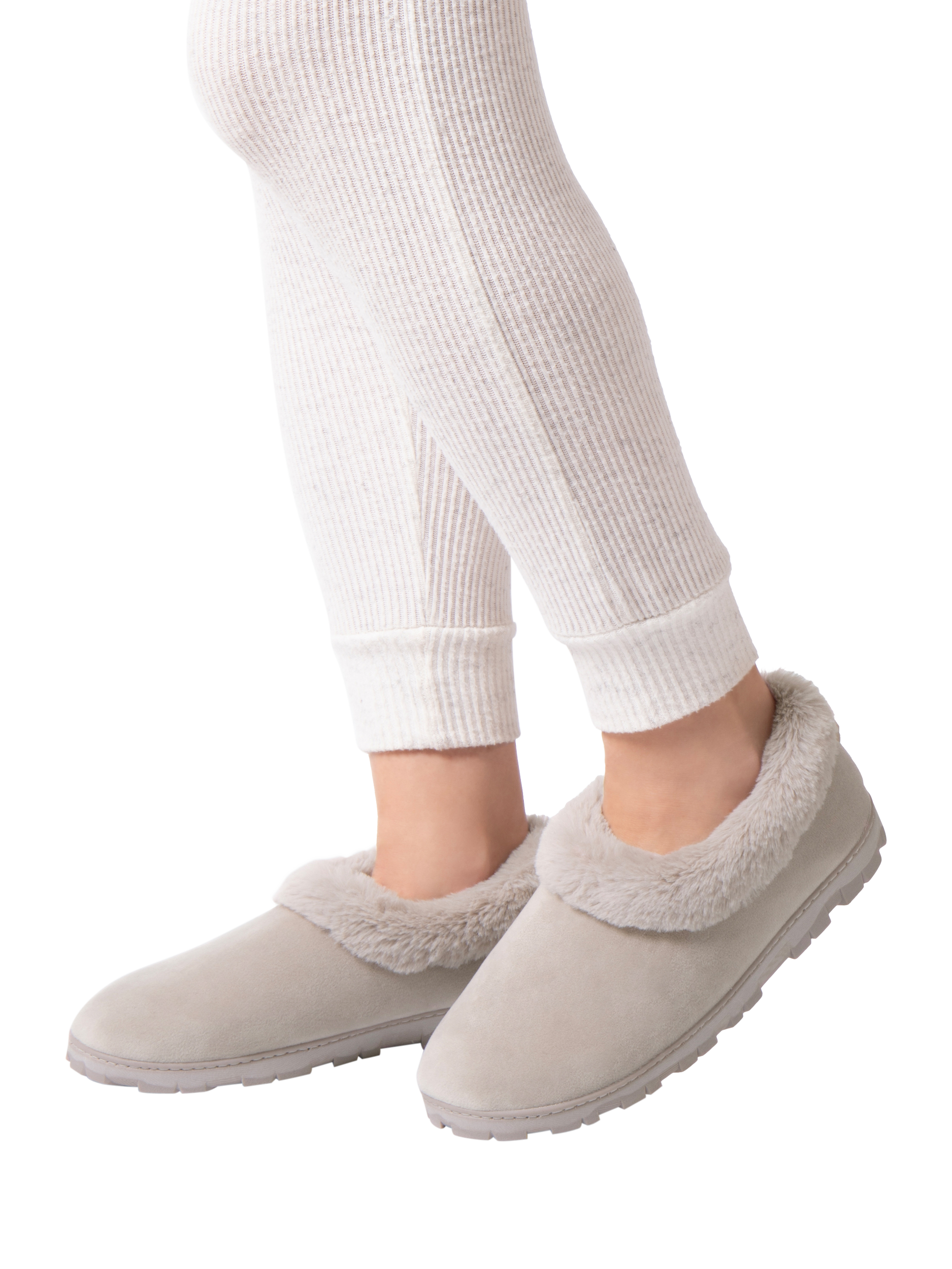 Product image 2 of 8, which shows totes Microsuede Shoot Slippers, Grey, 3-4