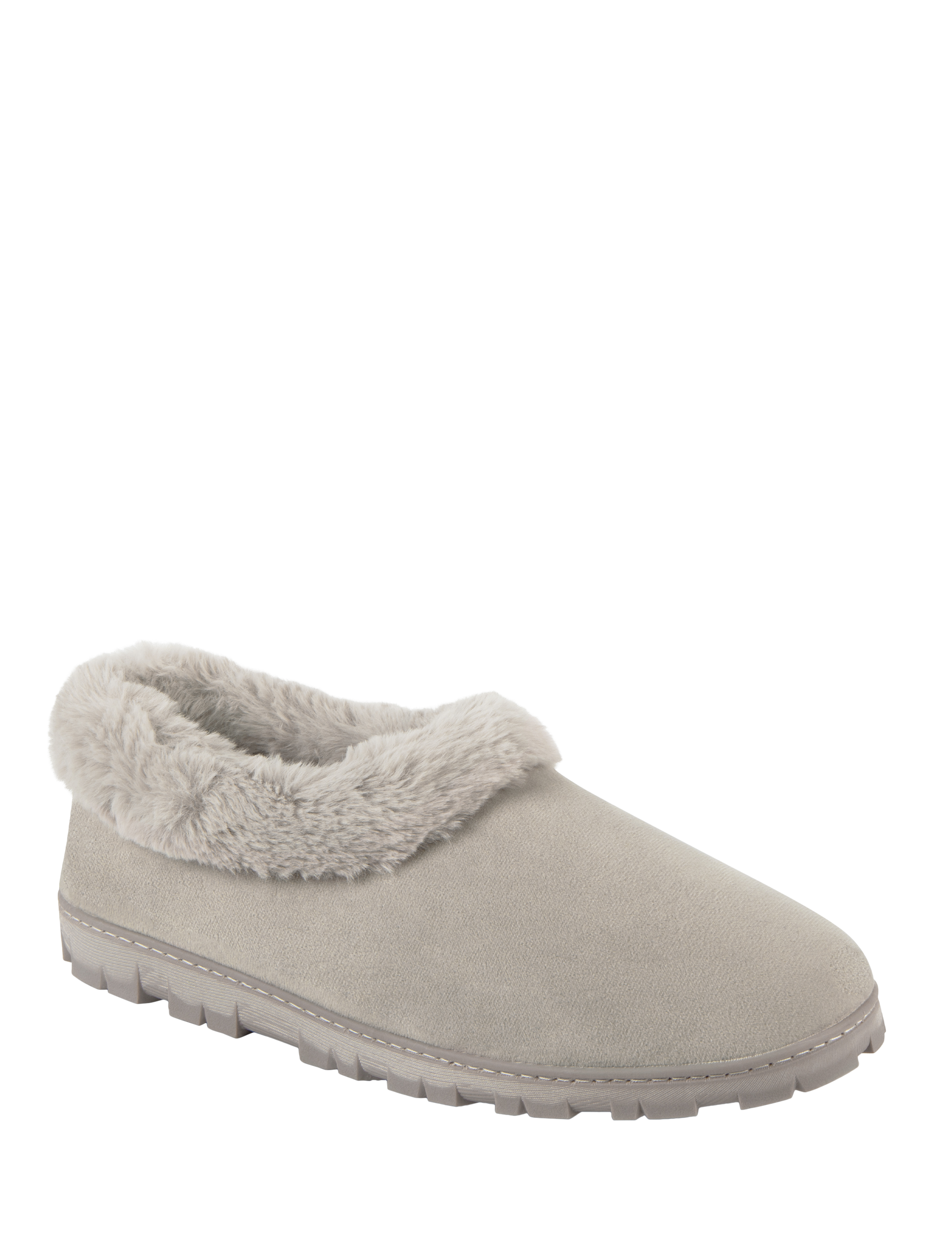 Product image 4 of 8, which shows totes Microsuede Shoot Slippers, Grey, 3-4
