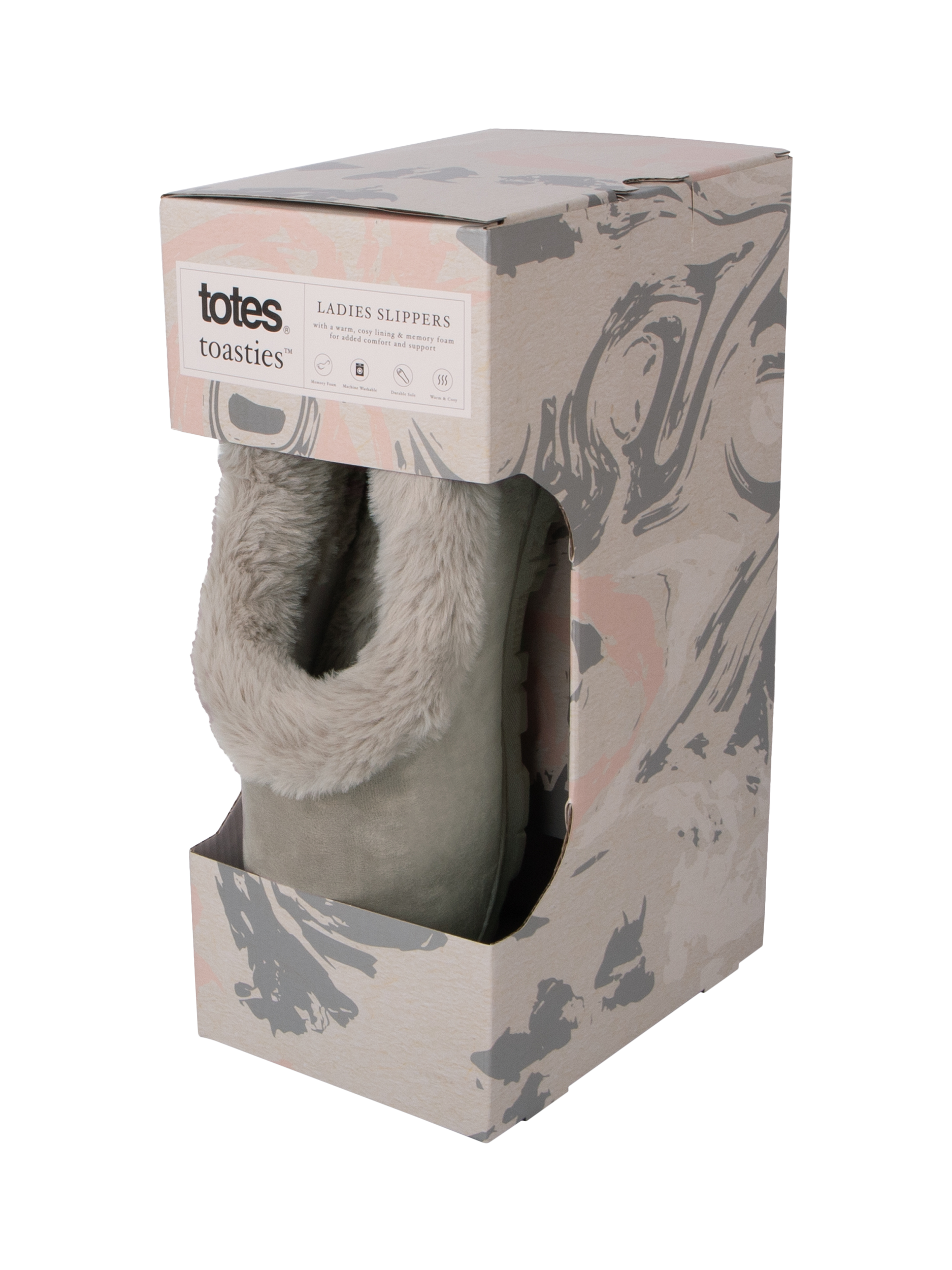 Product image 7 of 8, which shows totes Microsuede Shoot Slippers, Grey, 3-4