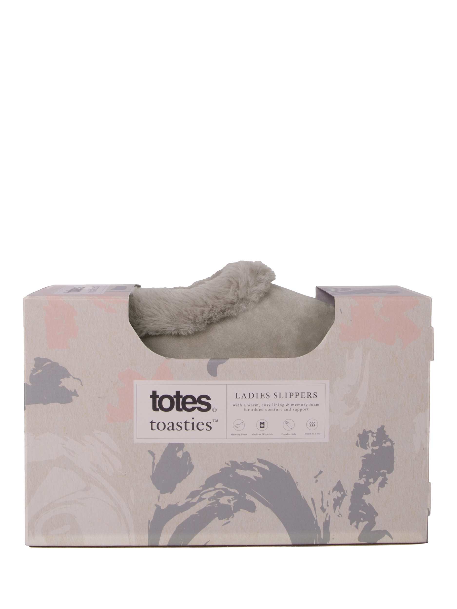 Product image 8 of 8, which shows totes Microsuede Shoot Slippers, Grey, 3-4