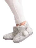 totes Knit Spacedye Boot Slippers, Grey