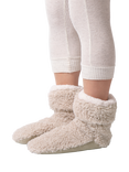 totes Faux Fur Slipper Sock Booties, Cream