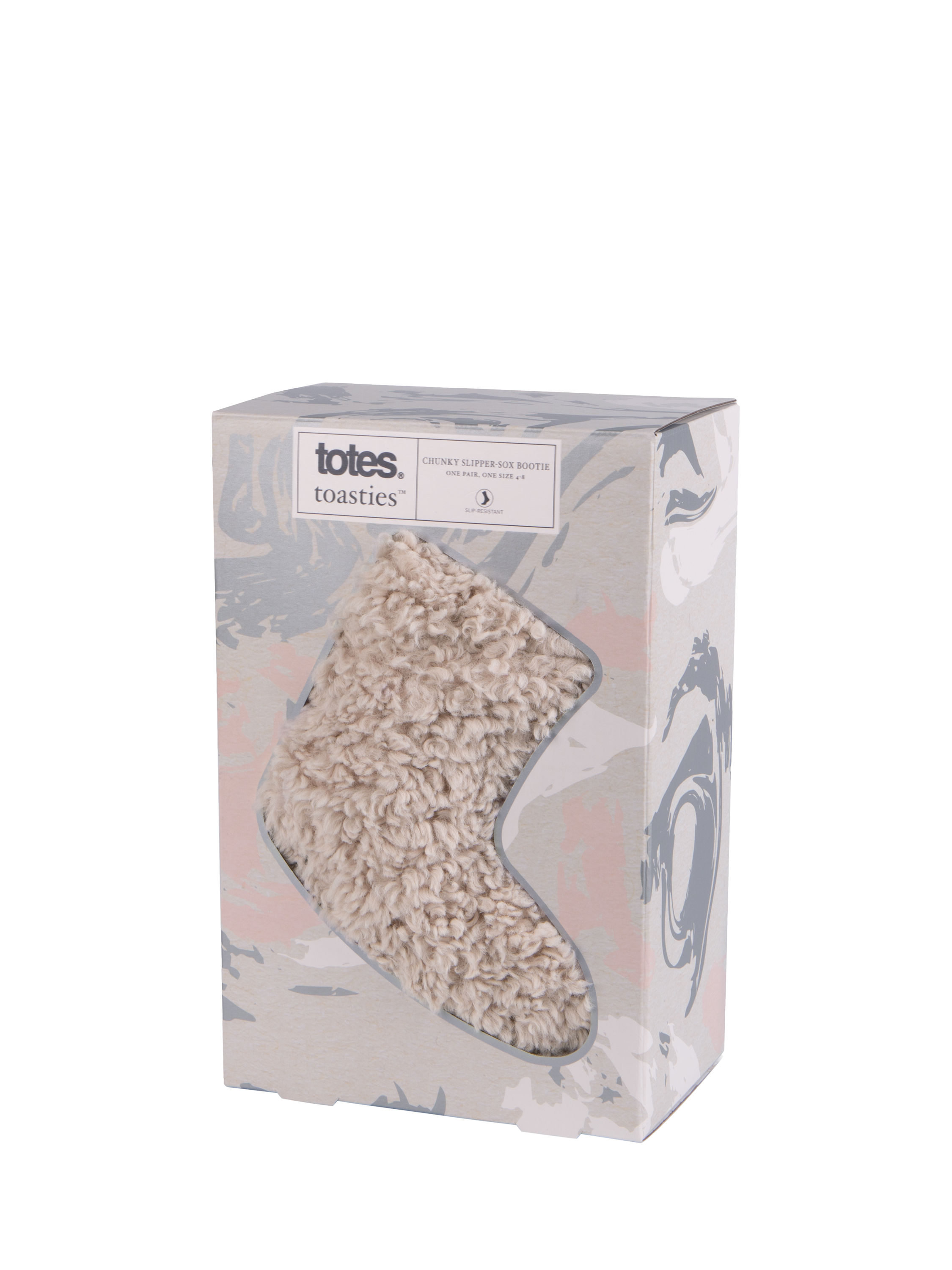 Product image 4 of 5, which shows totes Faux Fur Slipper Sock Booties, Cream, One Size