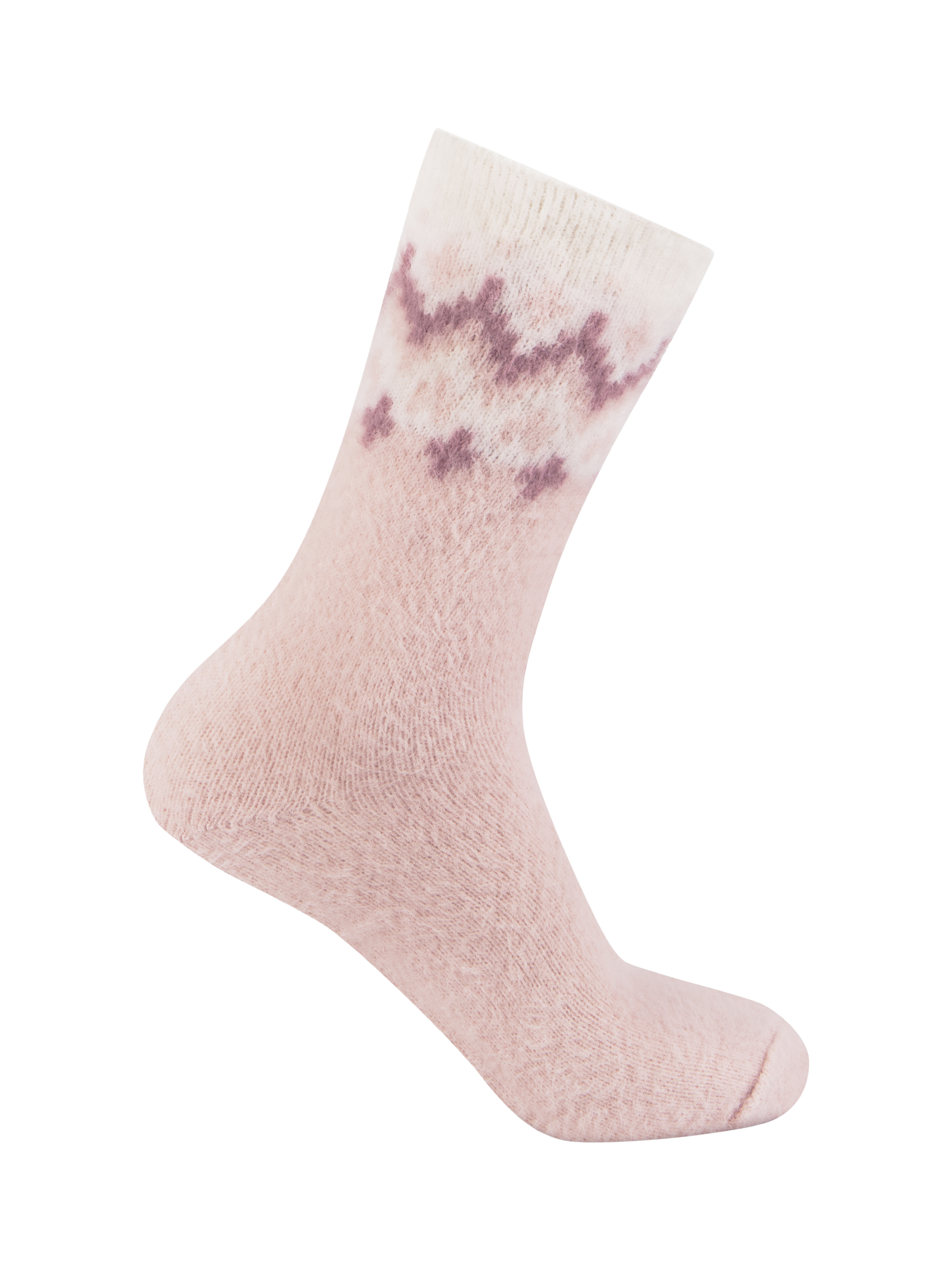 Product image 5 of 7, which shows totes Fair Isle Chenille Bed Socks, Fairisledusky Pink, One Size