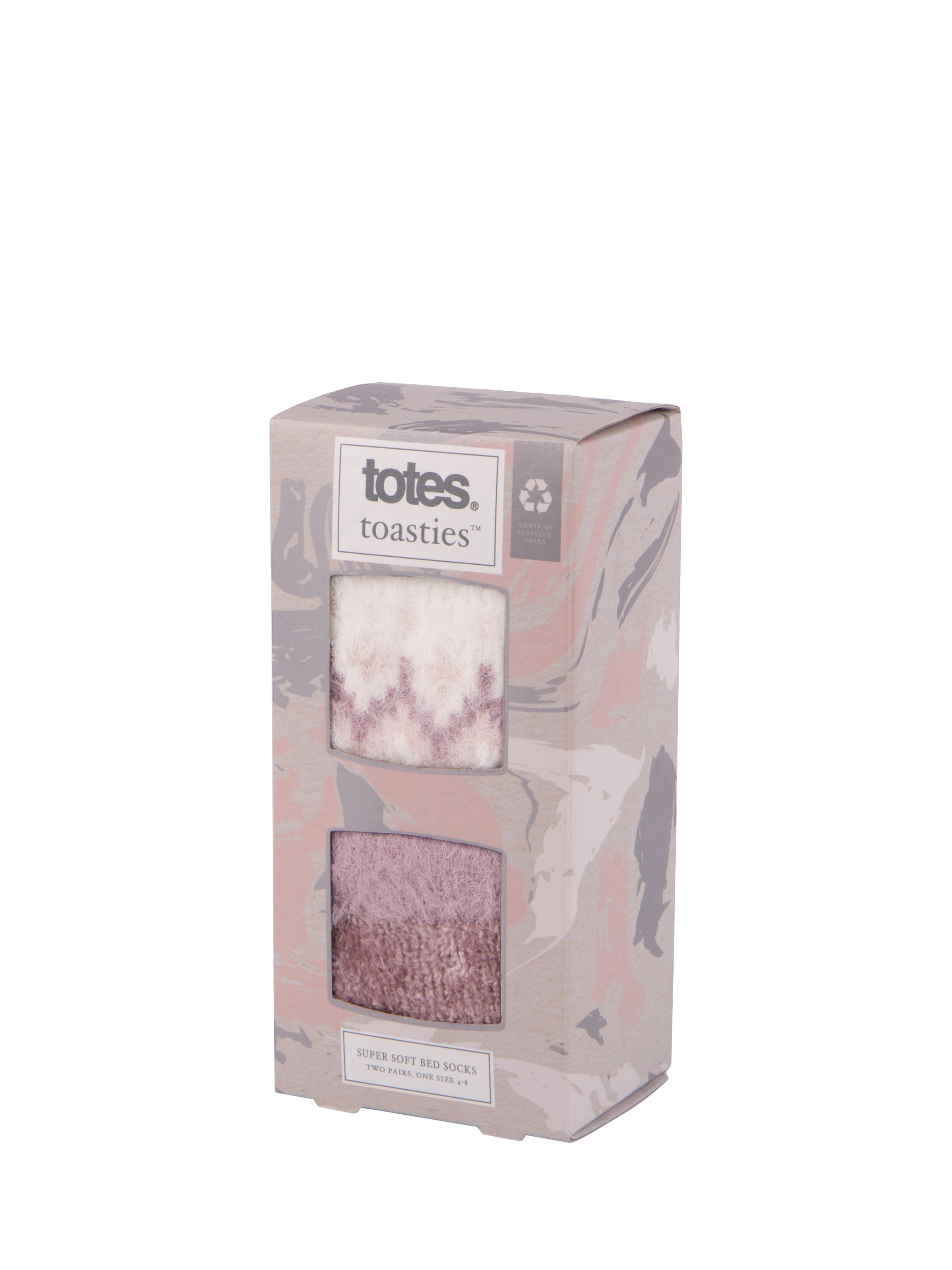 Product image 6 of 7, which shows totes Fair Isle Chenille Bed Socks, Fairisledusky Pink, One Size