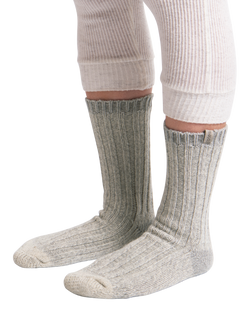 totes Chunky Wool Blend Thermal Socks, Pack of 2, Grey/Sage - view 2, Grey/Sage