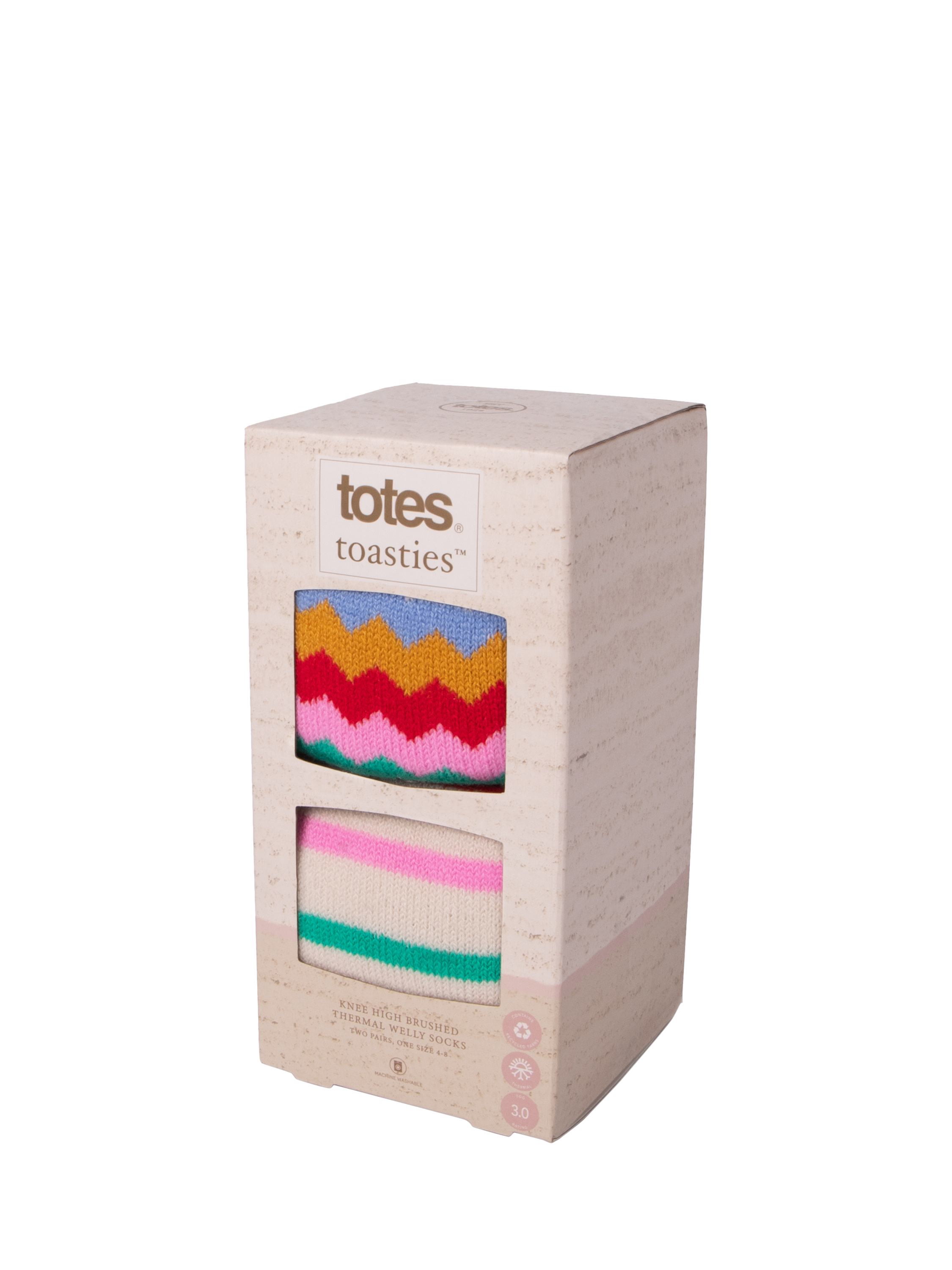 Product image 6 of 7, which shows totes Welly Boot Socks, Pack of 2, Multi, One Size