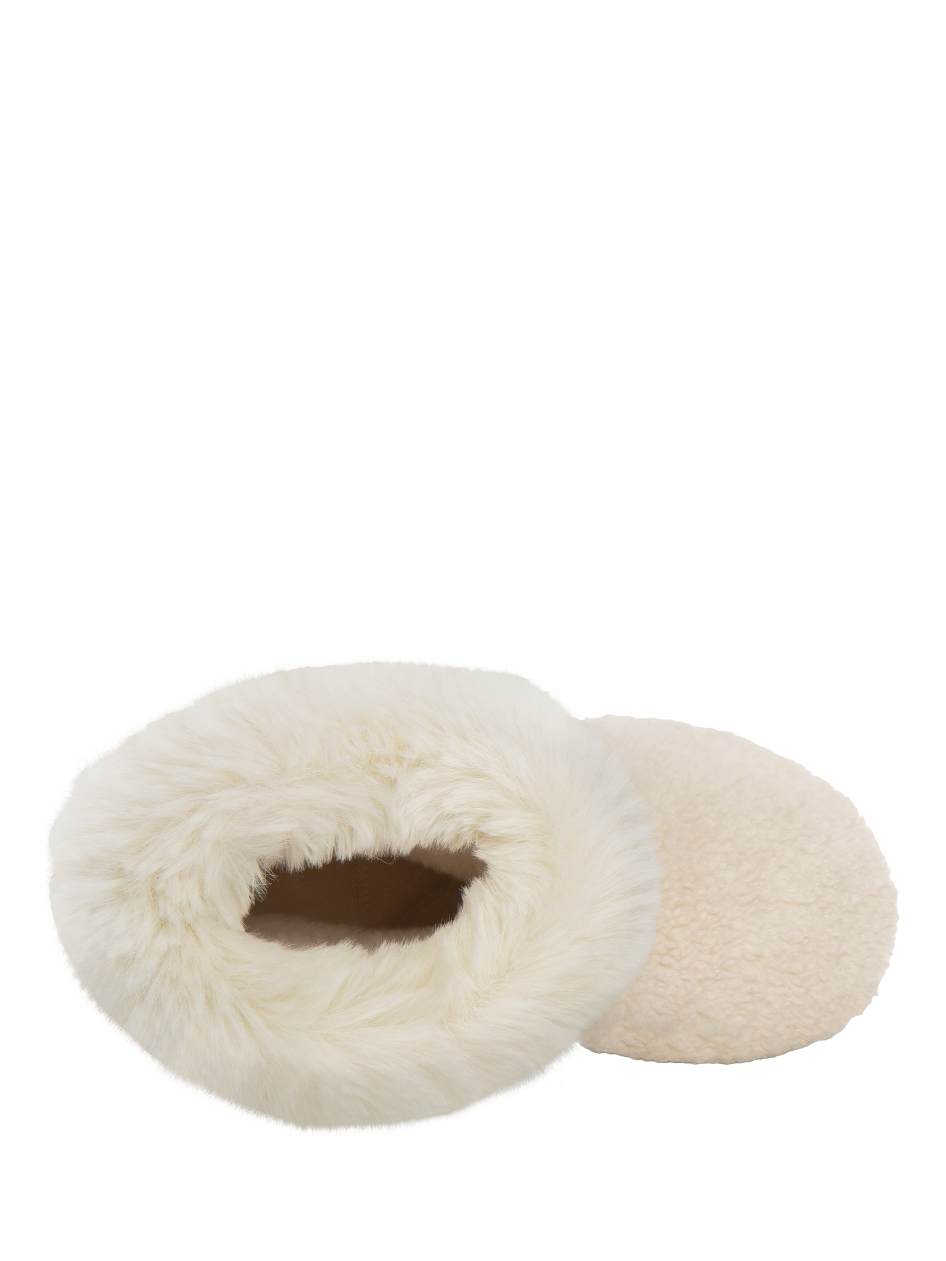 Product image 5 of 7, which shows totes Women's Borg Faux Fur Cuff Boot Slippers, Cream, 4