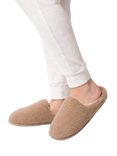 totes Curly Fur Mule Slippers, Beige