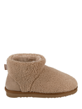 totes Curly Faux Fur Boot Slippers, Beige
