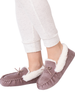 totes Velour Moccasin Slippers, Mink - view 2, Mink