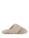 totes Velour Mule Slippers, Taupe