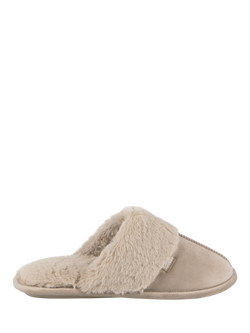 totes Velour Mule Slippers, Taupe, Taupe