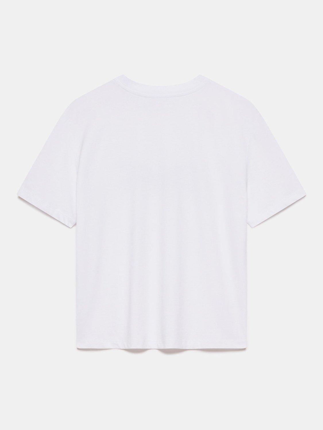 Product image 6 of 6, which shows Mint Velvet Bow Motif T-Shirt, White, L