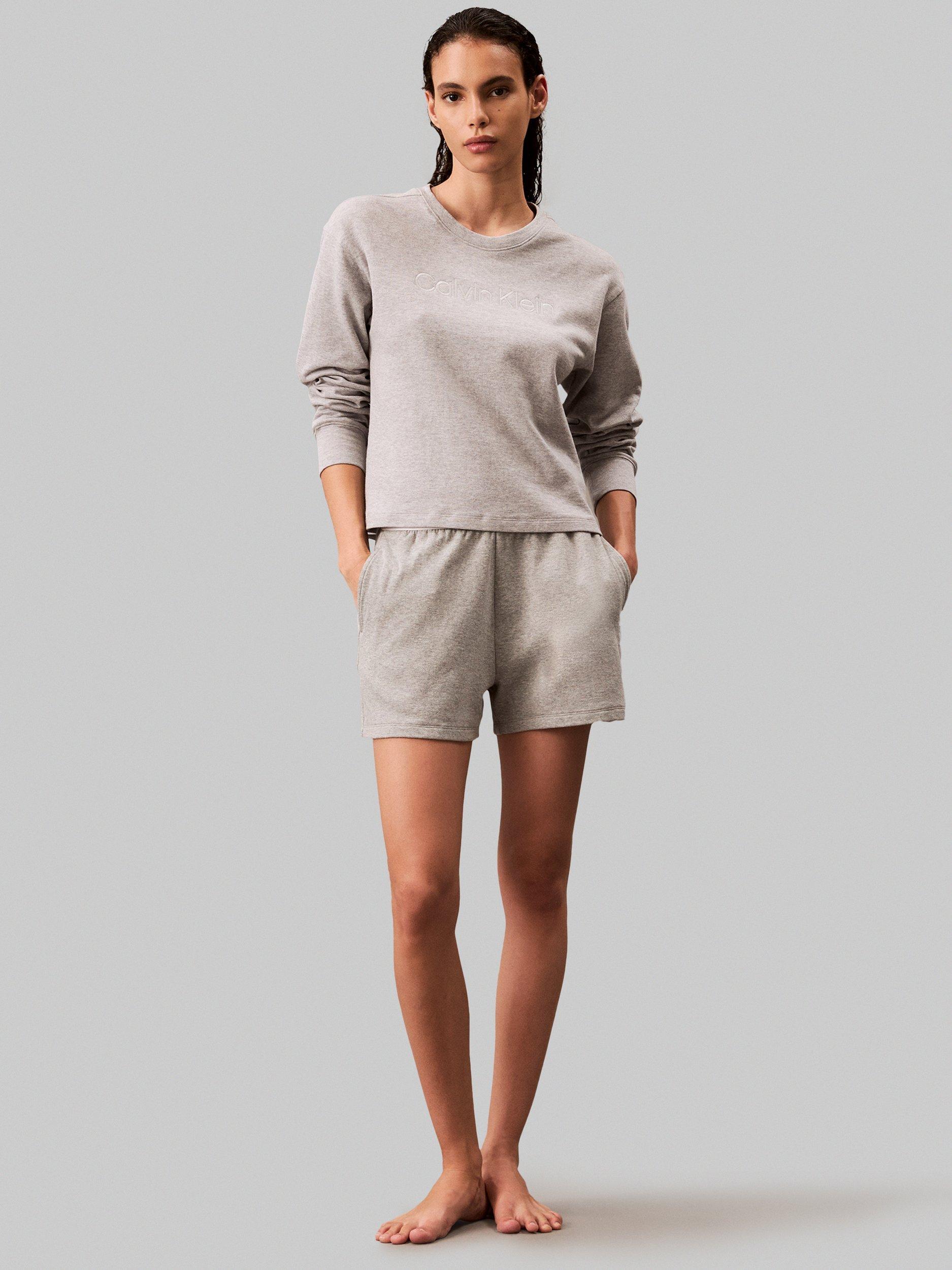 Product image 3 of 4, which shows Calvin Klein French Terry Logo Lounge Top, Grey Heather, L