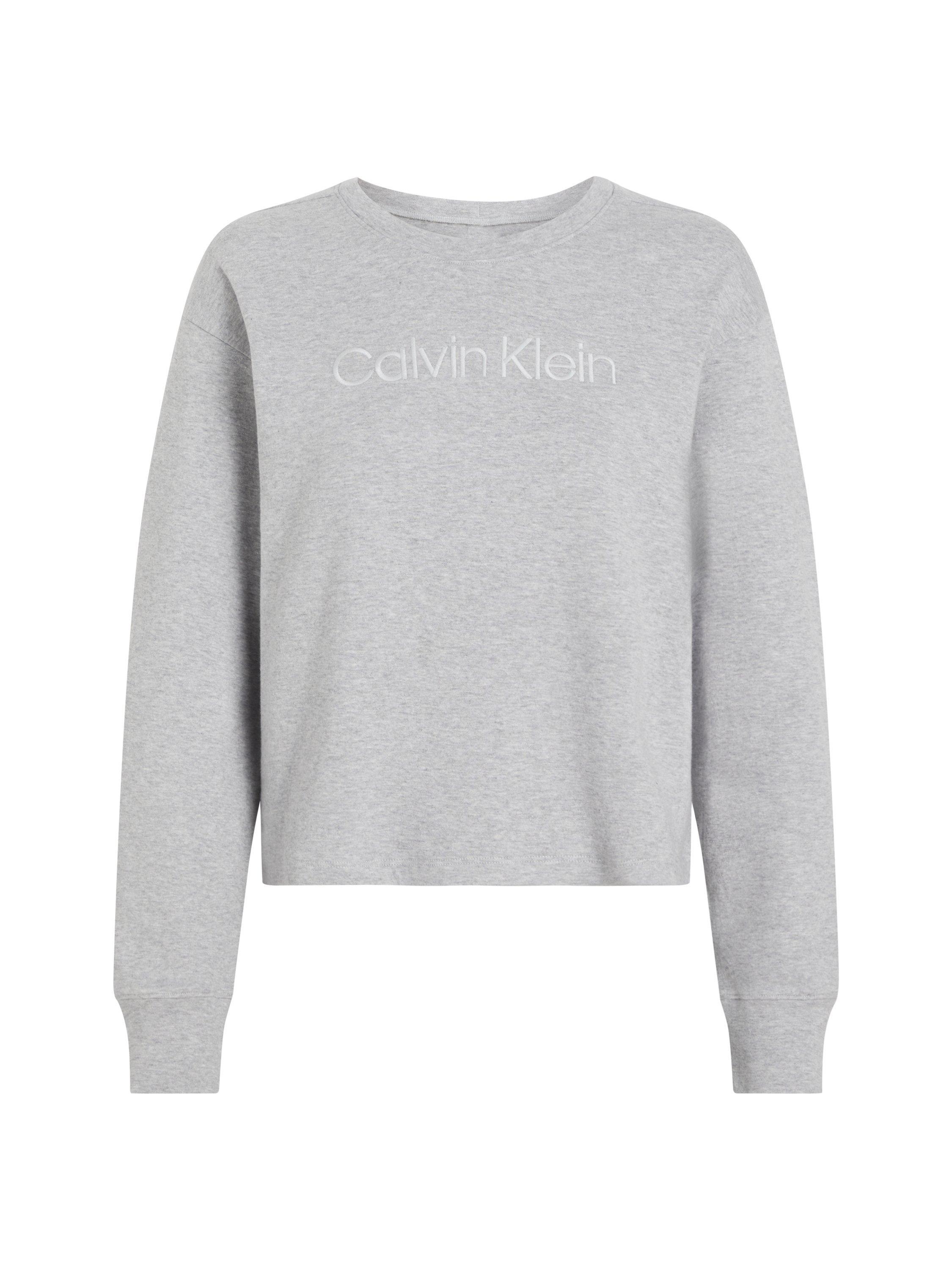 Product image 4 of 4, which shows Calvin Klein French Terry Logo Lounge Top, Grey Heather, L