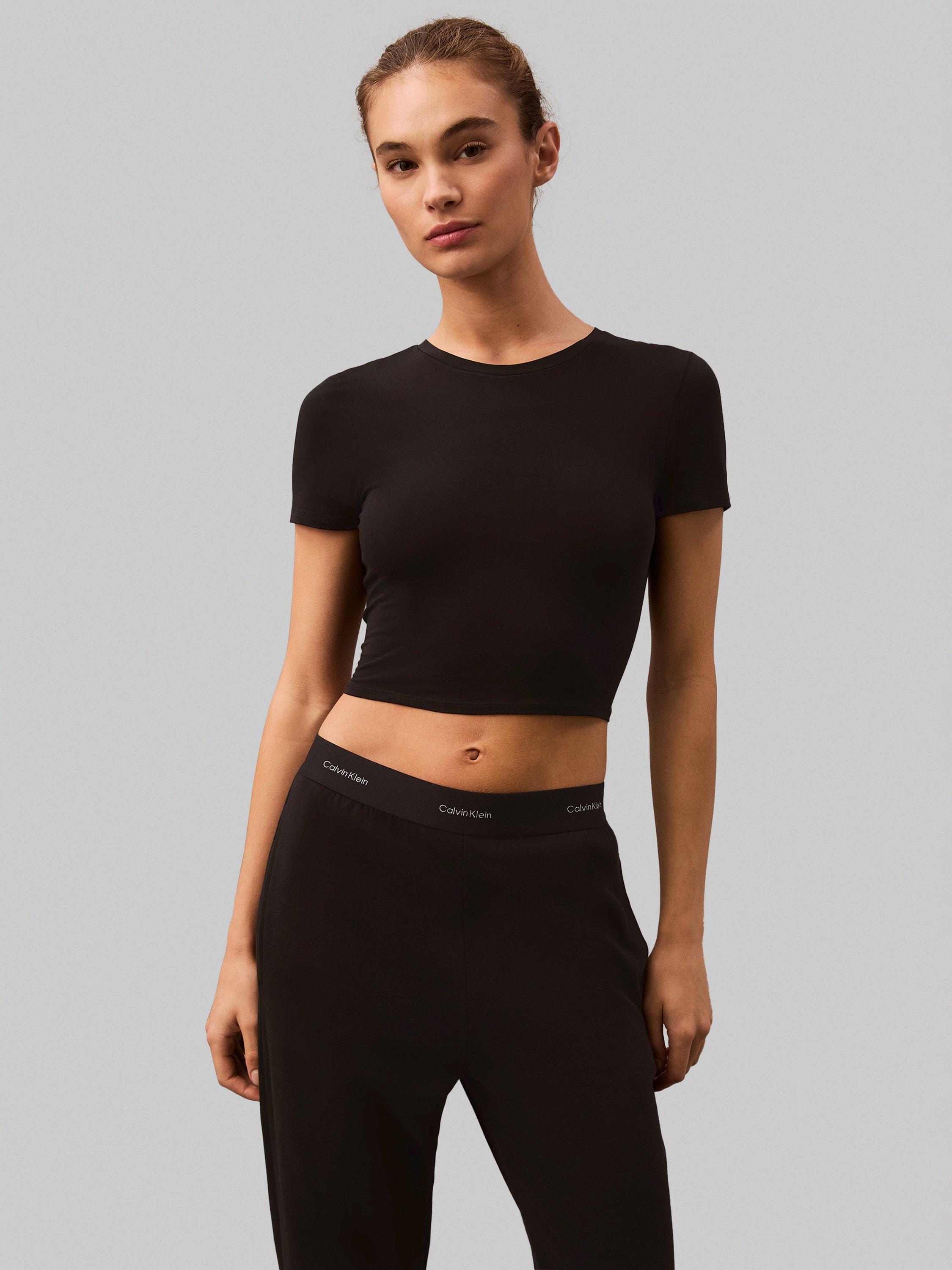 Product image 1 of 5, which shows Calvin Klein French Terry Lounge Trousers, Black, XS