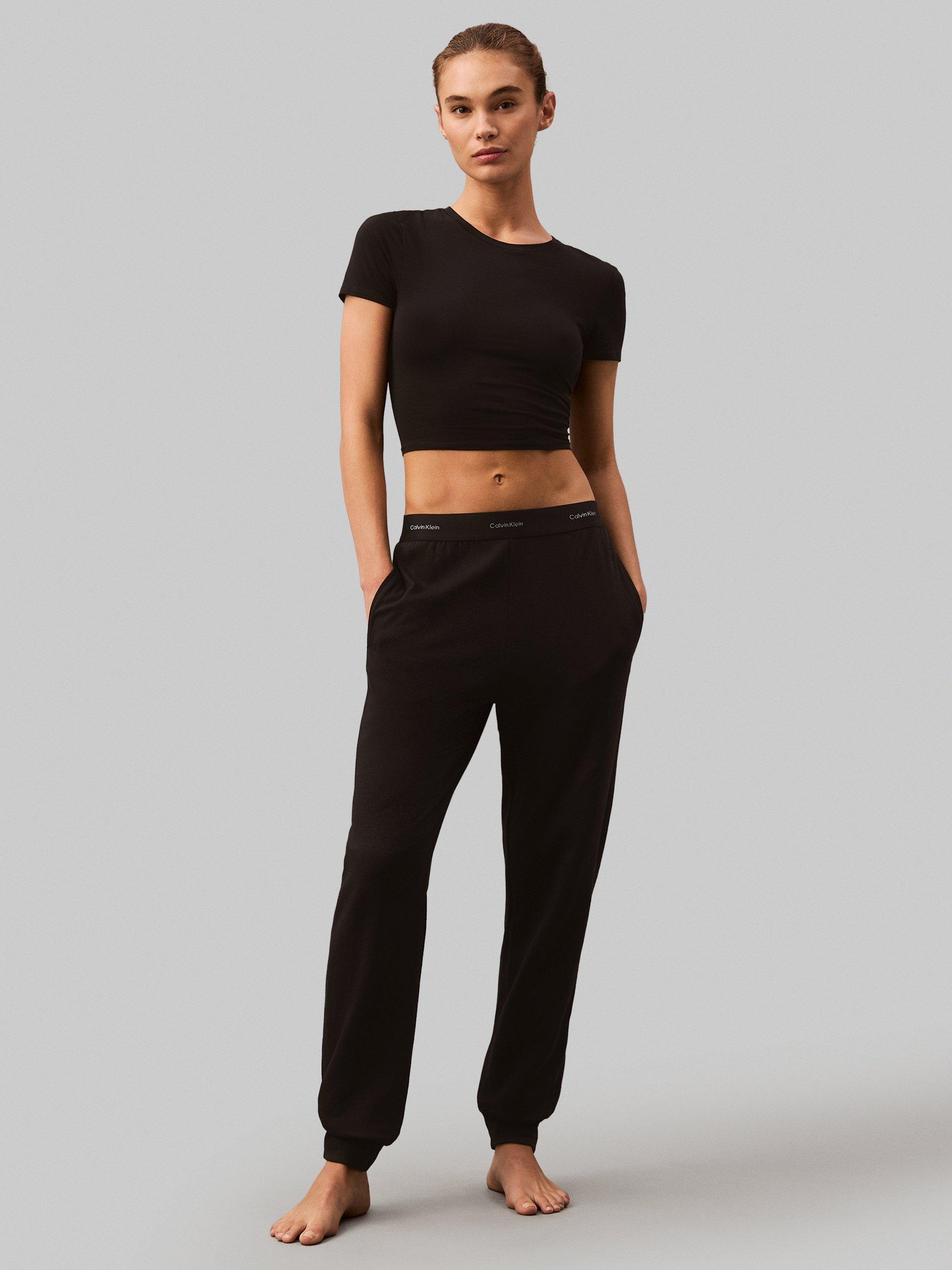 Product image 2 of 5, which shows Calvin Klein French Terry Lounge Trousers, Black, XS