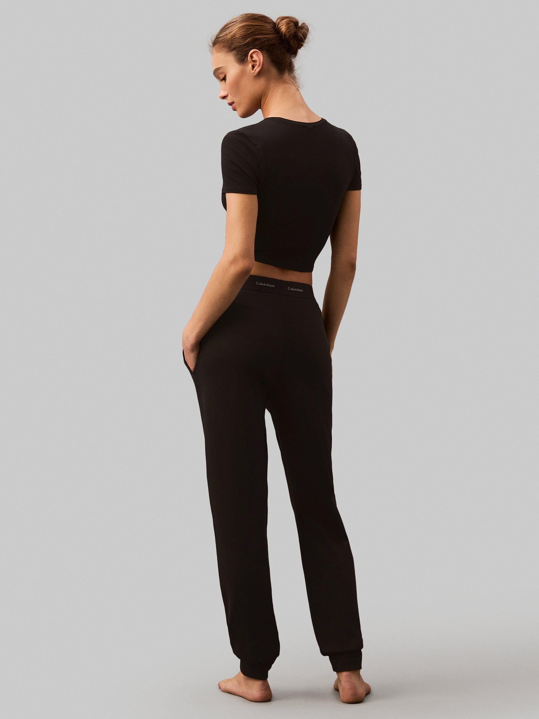 Product image 3 of 5, which shows Calvin Klein French Terry Lounge Trousers, Black, XS