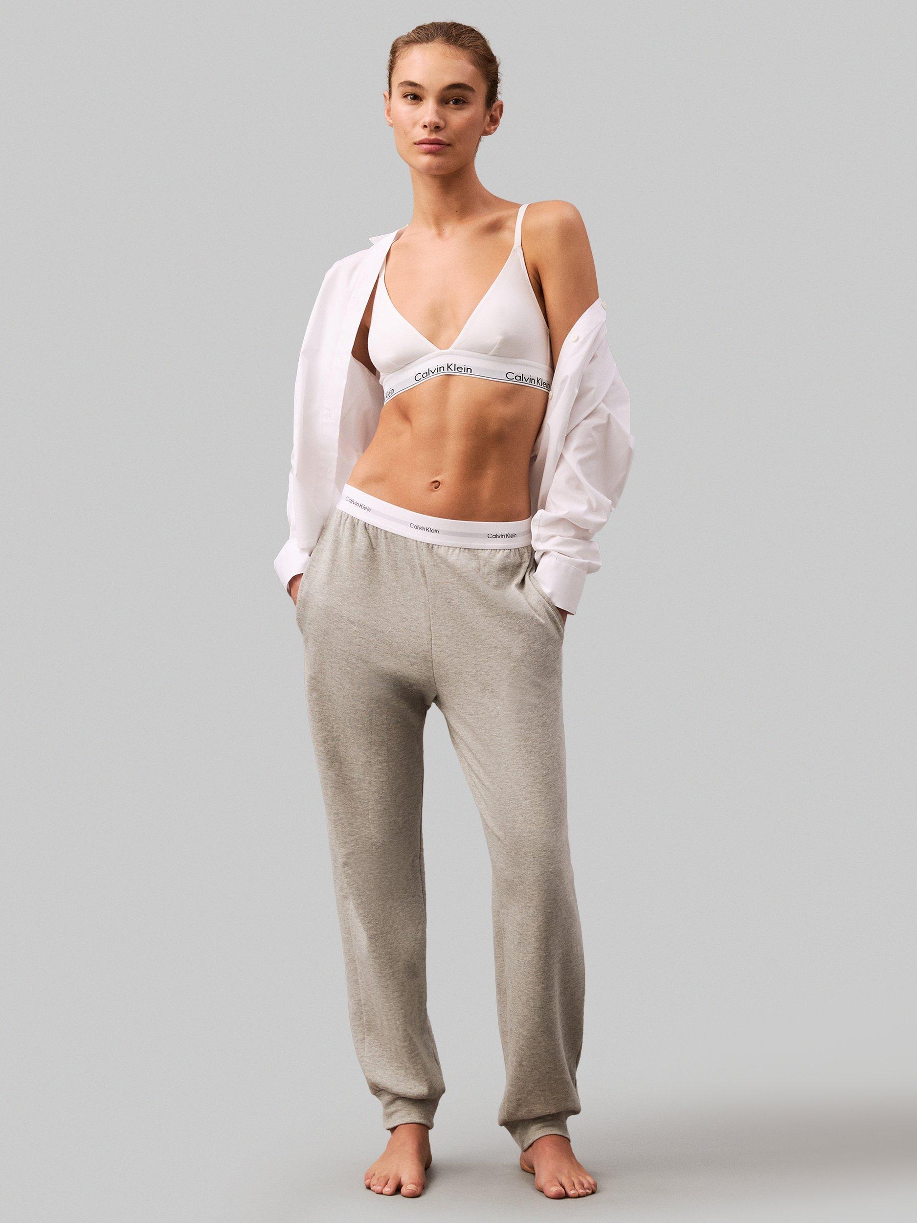 Product image 2 of 5, which shows Calvin Klein French Terry Lounge Trousers, Grey Heather, M