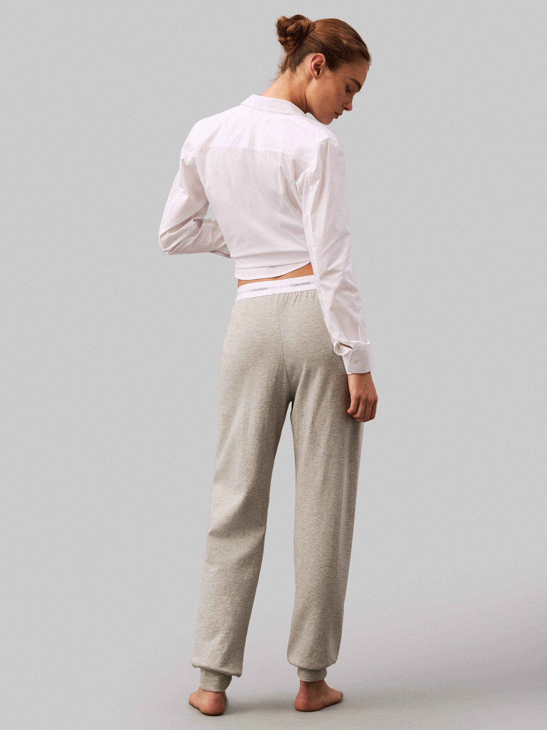 Product image 3 of 5, which shows Calvin Klein French Terry Lounge Trousers, Grey Heather, M