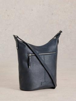 White Stuff Fern Leather Crossbody Bag, Navy - view 2, Navy