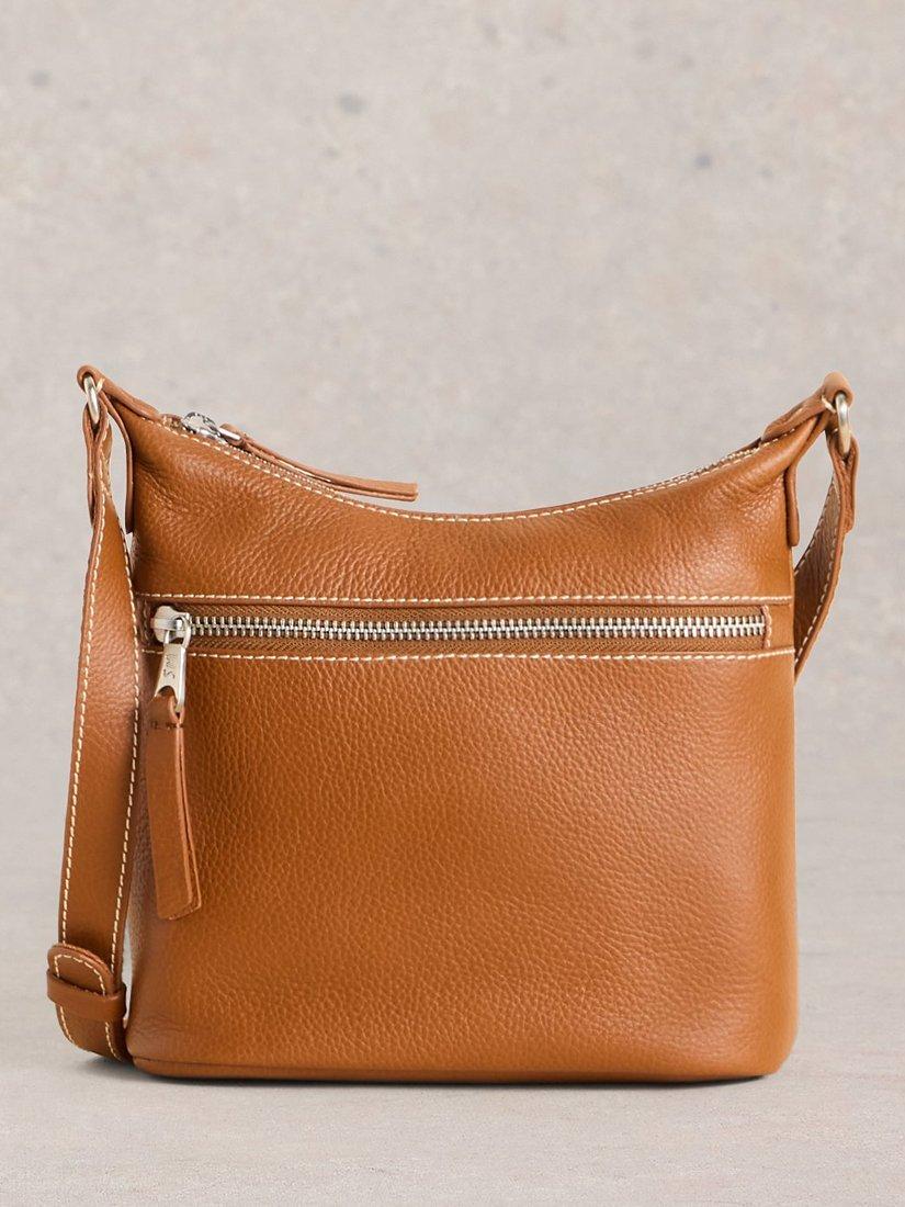 White Stuff Mini Farrah Leather Cross Body Bag Mid Tan