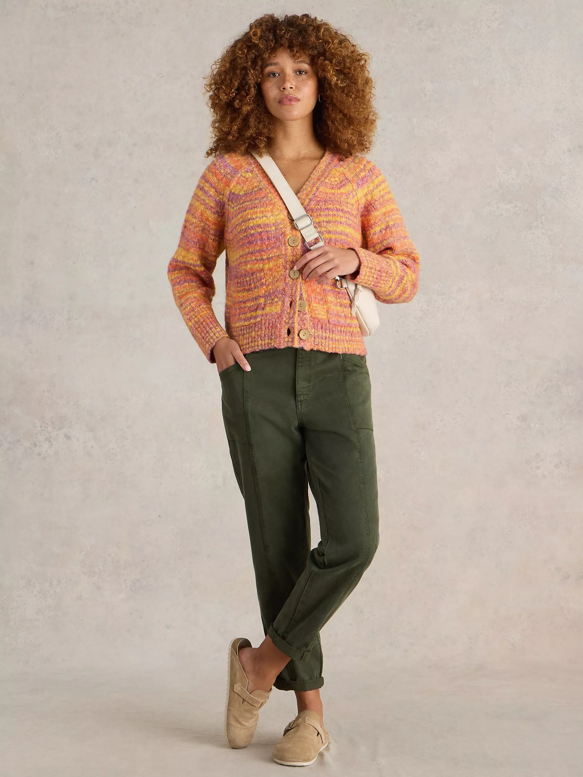 White stuff orange cardigan sales