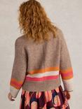 White Stuff Judi Stripe Cardigan, Natural/Multi