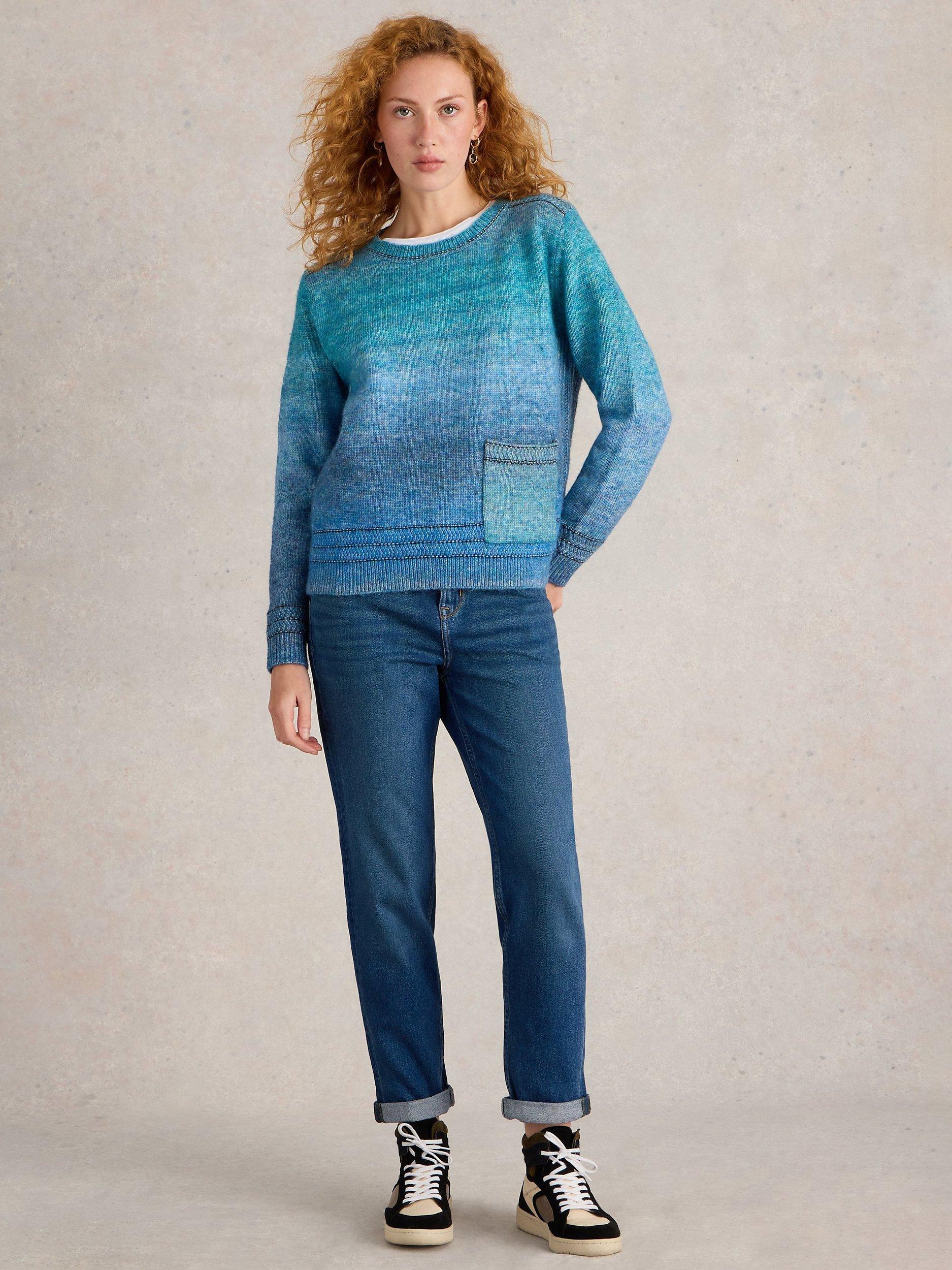 White Stuff Lilbet Ombre Wool Blend Jumper, Blue/Multi