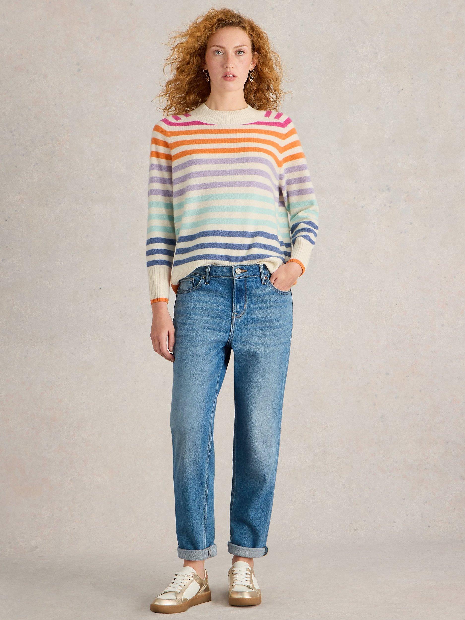 White Stuff Stripe Cashmere Jumper Multi