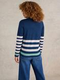 White Stuff Roll Stripe Merino Wool Jumper, Blue/Multi