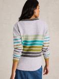 White Stuff Talia Stripe Jumper, Grey/Multi