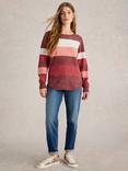 White Stuff Talia Stripe Jumper, Plum/Multi